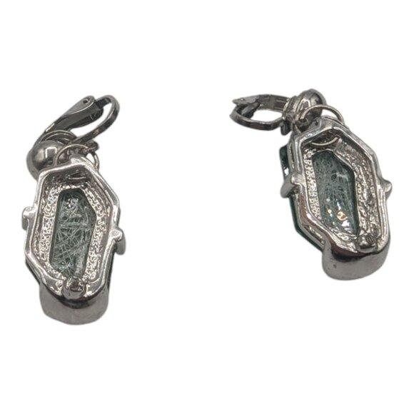 Silver Tone Green Statement Necklace, Bracelet & Earring Parure Set Erica Lyons - Picture 7 of 10